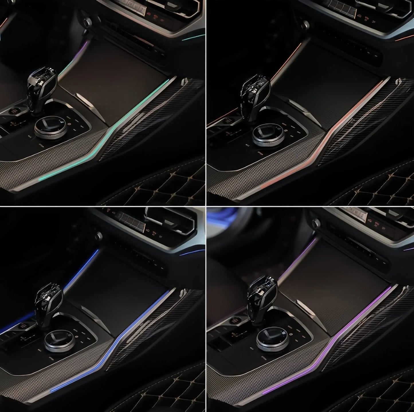 BMW 3 Series G20 / G28 Interior 64-Color LED Ambient Light Kit 16-Piece with Speaker Sound Hood 2020 - 2024