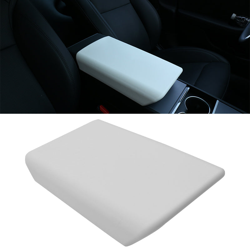2024-2025 Tesla Model 3 White Center Console Lid Armrest Cover Pad TPE