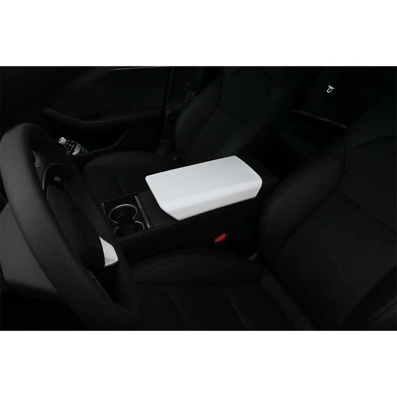 2024-2025 Tesla Model 3 White Center Console Lid Armrest Cover Pad TPE