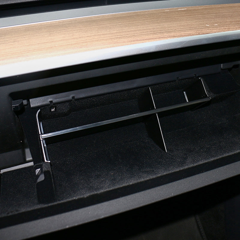 2022-2024 Tesla Model Y Black Glove Compartment Storage Organizer PP