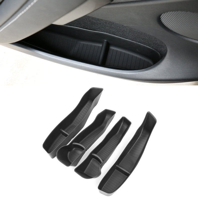 2020-2023 Tesla Model Y Black Door Side Storage Box Injection TPE 4PCS