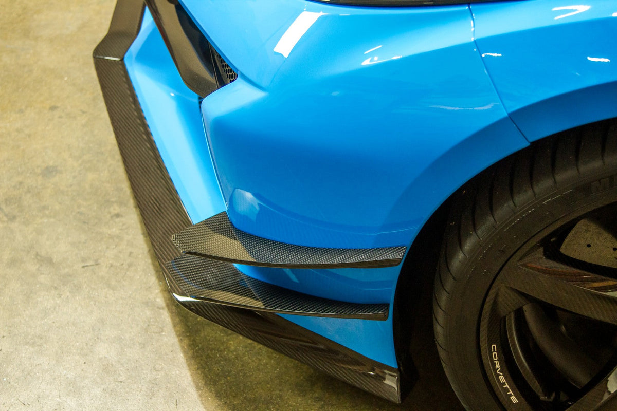 Carbon Fiber Front Bumper Canards - Chevrolet Corvette C8 Z06/ E Ray/ ZR1