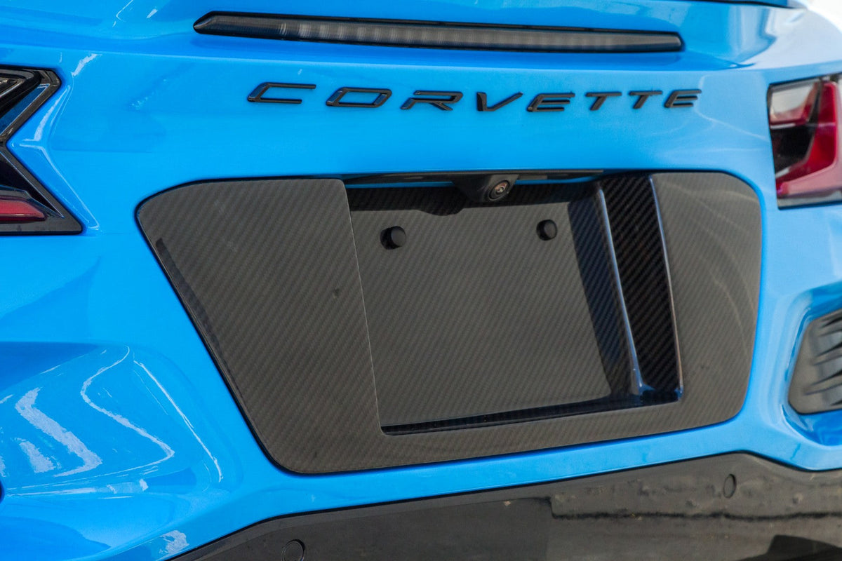Carbon Fiber License Plate Backing - Chevrolet Corvette C8 Z06