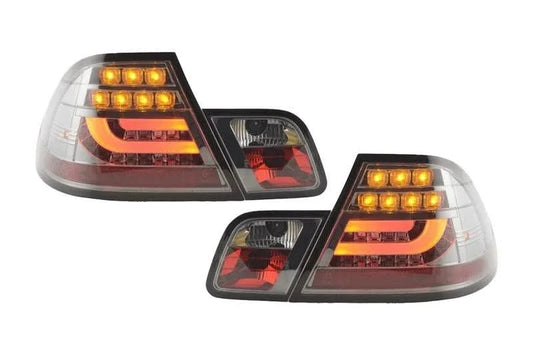 BMW 3-series E46 Coupe Chrome Smoked LED LightBar Taillights Set (1999-2002)