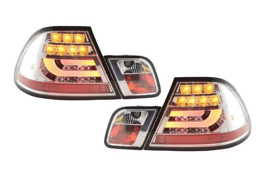 BMW 3-series E46 Coupe Chrome Clear LED LightBar Taillights Set (1999-2003)