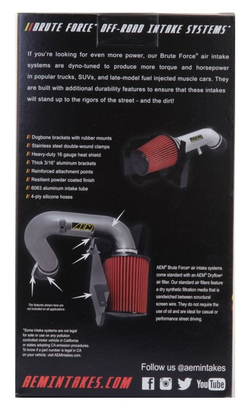 AEM Induction AEM Replacement Universal DryFlow Round Tapered Filter 4in Flg ID/5.125in Top OD/6.5in Base OD/9in H 21-3059BF
