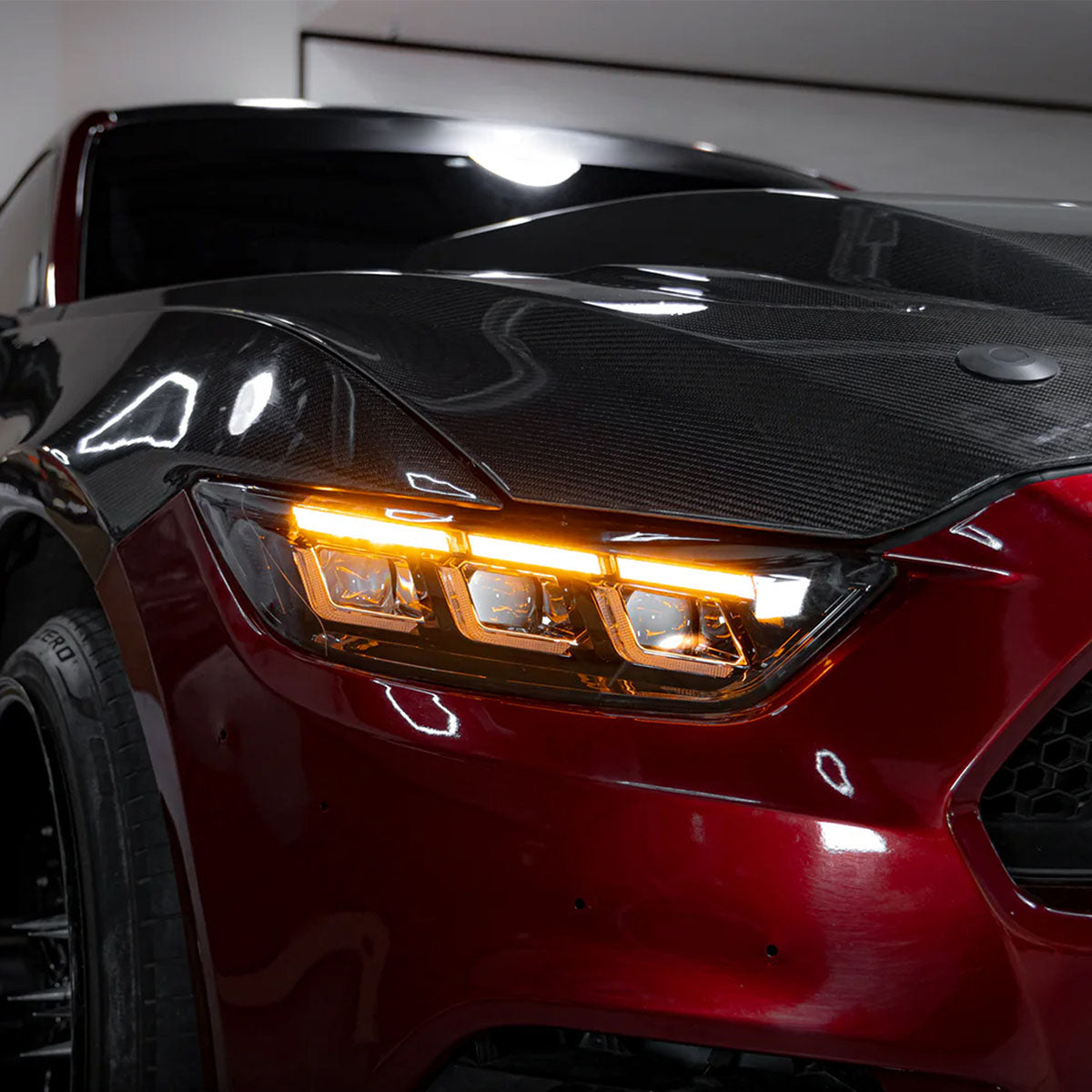 2015-2022 Ford Mustang Shelby 2024 Style Front Bumper Head Lights Lamp