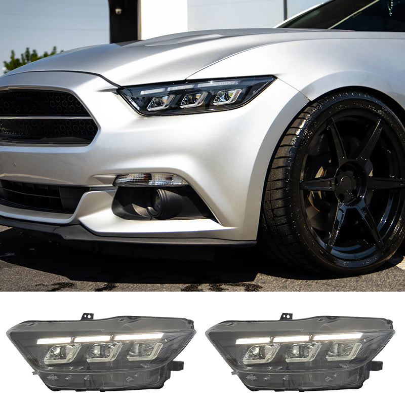 2015-2022 Ford Mustang Shelby 2024 Style Front Bumper Head Lights Lamp