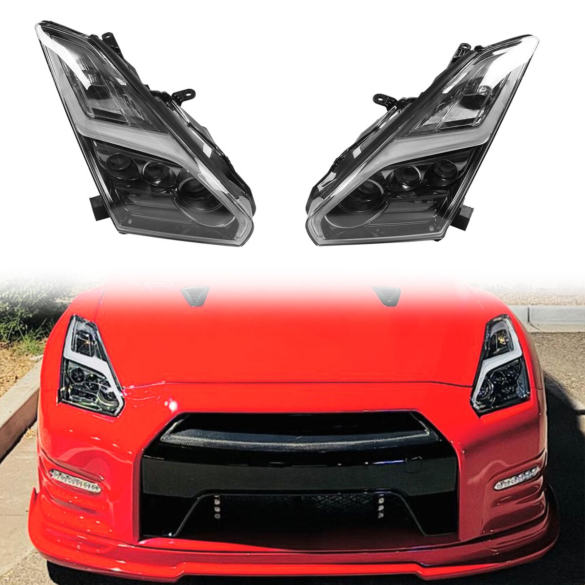 2009-2024  Nissan R35 GTR LED DRL Headlights(Upgrade 09-16 to 17+)