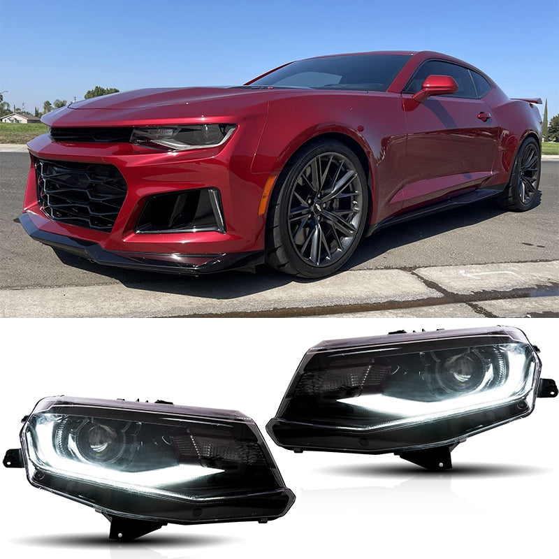 2016-2018 Chevrolet Camaro Projector DRL LED Headlights Lamps