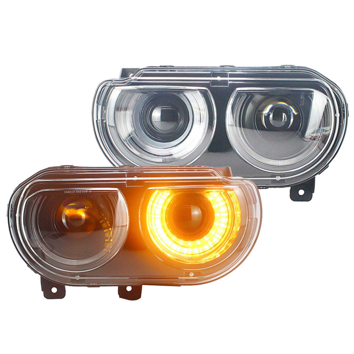 Fits 08-14 Dodge Challenger Headlights w/ Sequentail Dual Beam