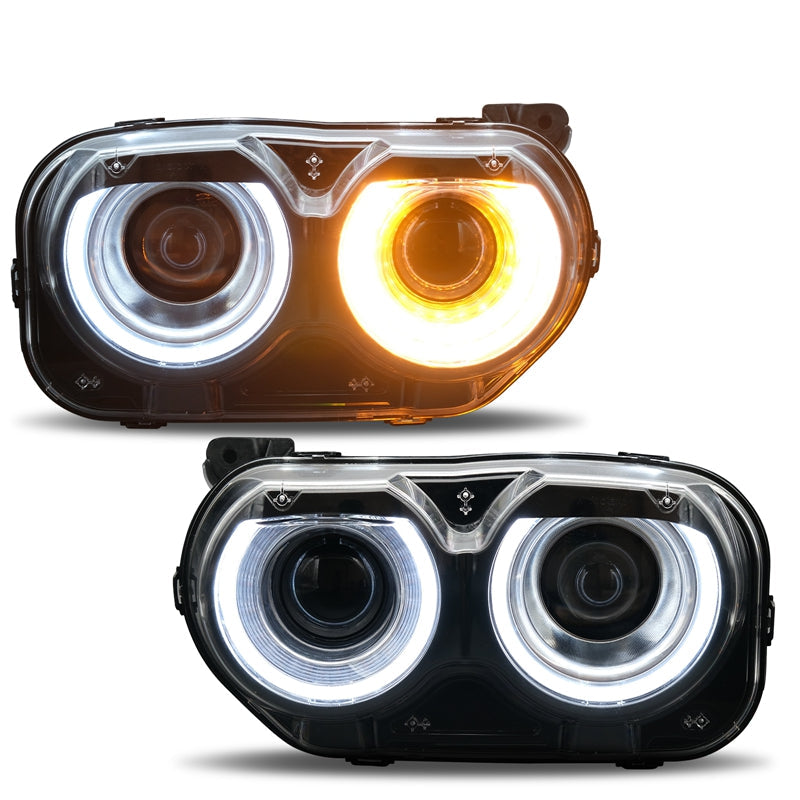 2015-2023 Dodge Challenger RGB DRL LED Headlights Lamps with 10 Colors