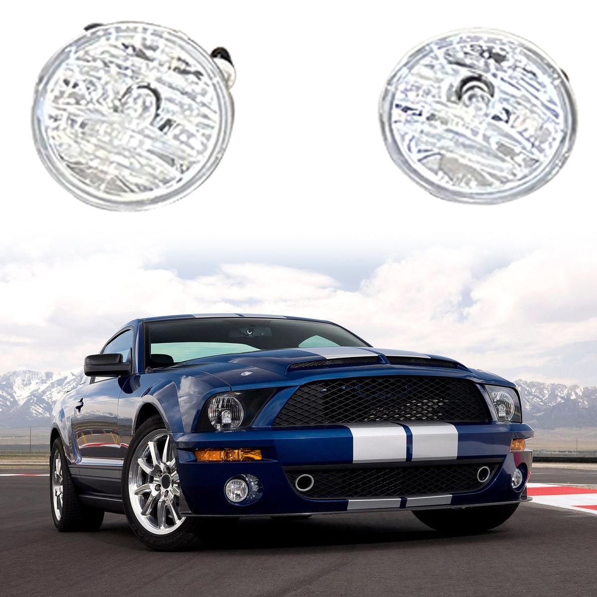 2007-2014 Ford Mustang GT500 OE Style Front Bumper Fog Lights Lamp 2PC