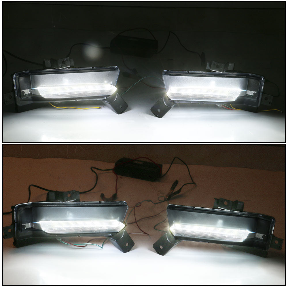 2016-2018 Chevy Camaro SS Black Housing Clear Lens Fog Lights Lamp ABS