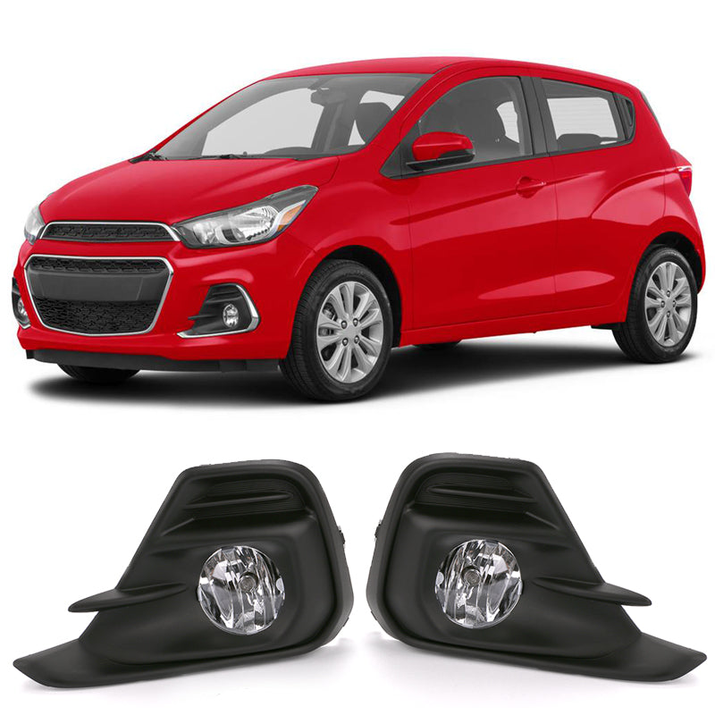 2016-2018 Chevrolet Spark Black Housing Clear Lens Fog Light ABS