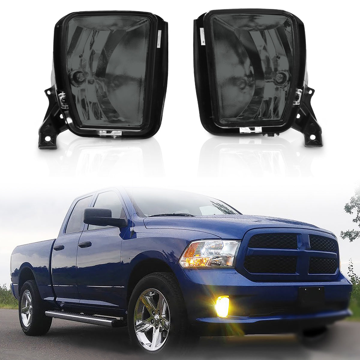 2013-2023 Dodge RAM OE Lens Fog Lights Lamp ABS Polycarbonate