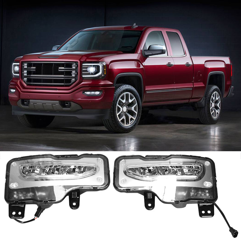 2016-2019 Sierra 1500& Silverado 1500 Clear Lens Fog Lights Pair ABS