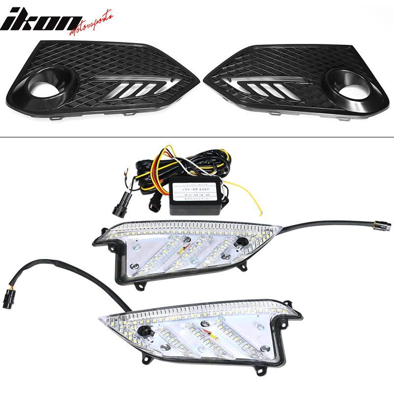 Fits 16-18 Honda Civic TR Front Bumper + Grille + Lip + Foglight Cover