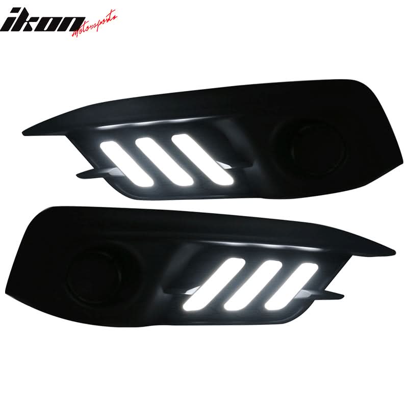 2016-2018Â Honda Civic LED Amber & White Fog light Bezels Cover 2DR 4DR