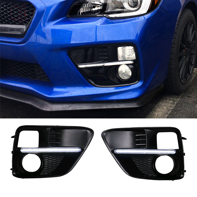 2015-2017Â Subaru WRX Sti White DRL & Amber Switchback Fog Light Covers