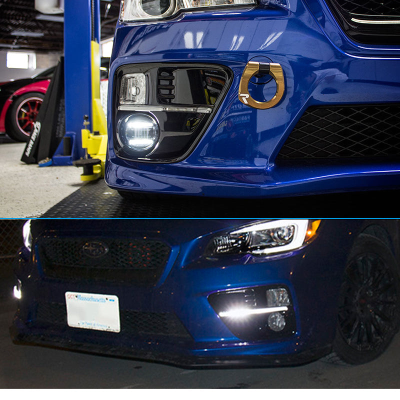 2015-2017Â Subaru WRX Sti White DRL & Amber Switchback Fog Light Covers