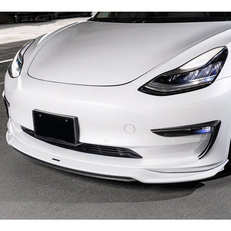 2017-2023 Tesla Model 3 Carbon Fiber Print IKON Style Fog Light Trims
