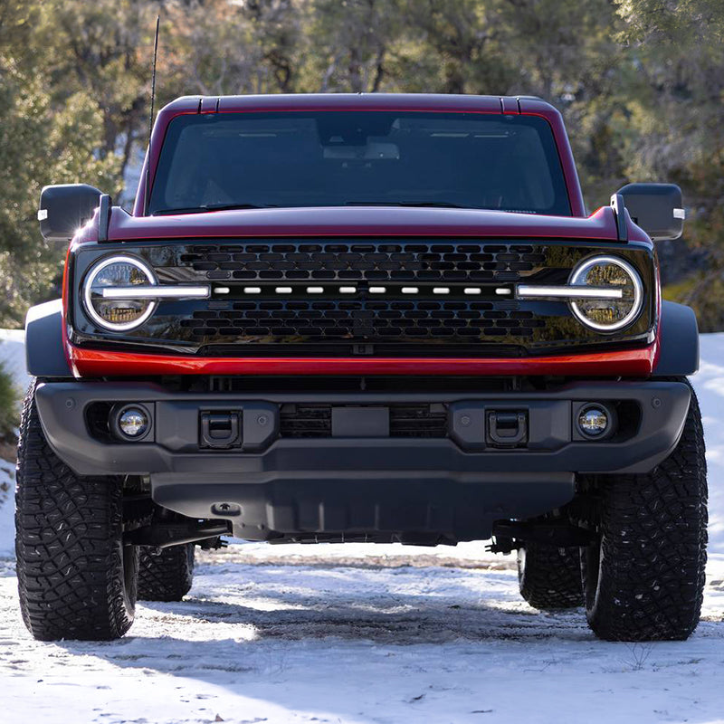 2021-2025 Ford Bronco 2/4 Door Front Bumper Grille Lights Black