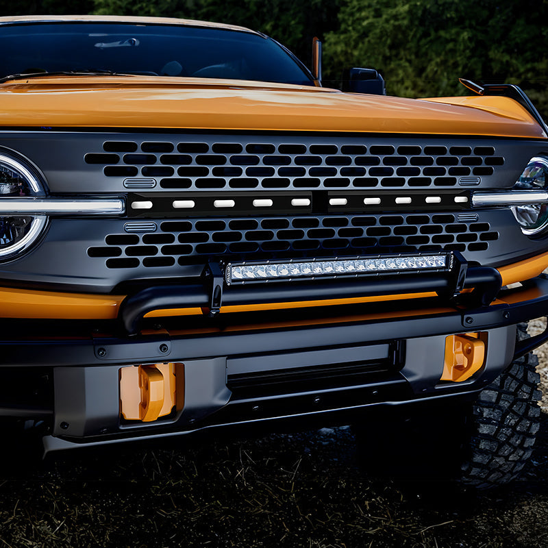 2021-2025 Ford Bronco 2/4 Door Front Bumper Grille Lights Black