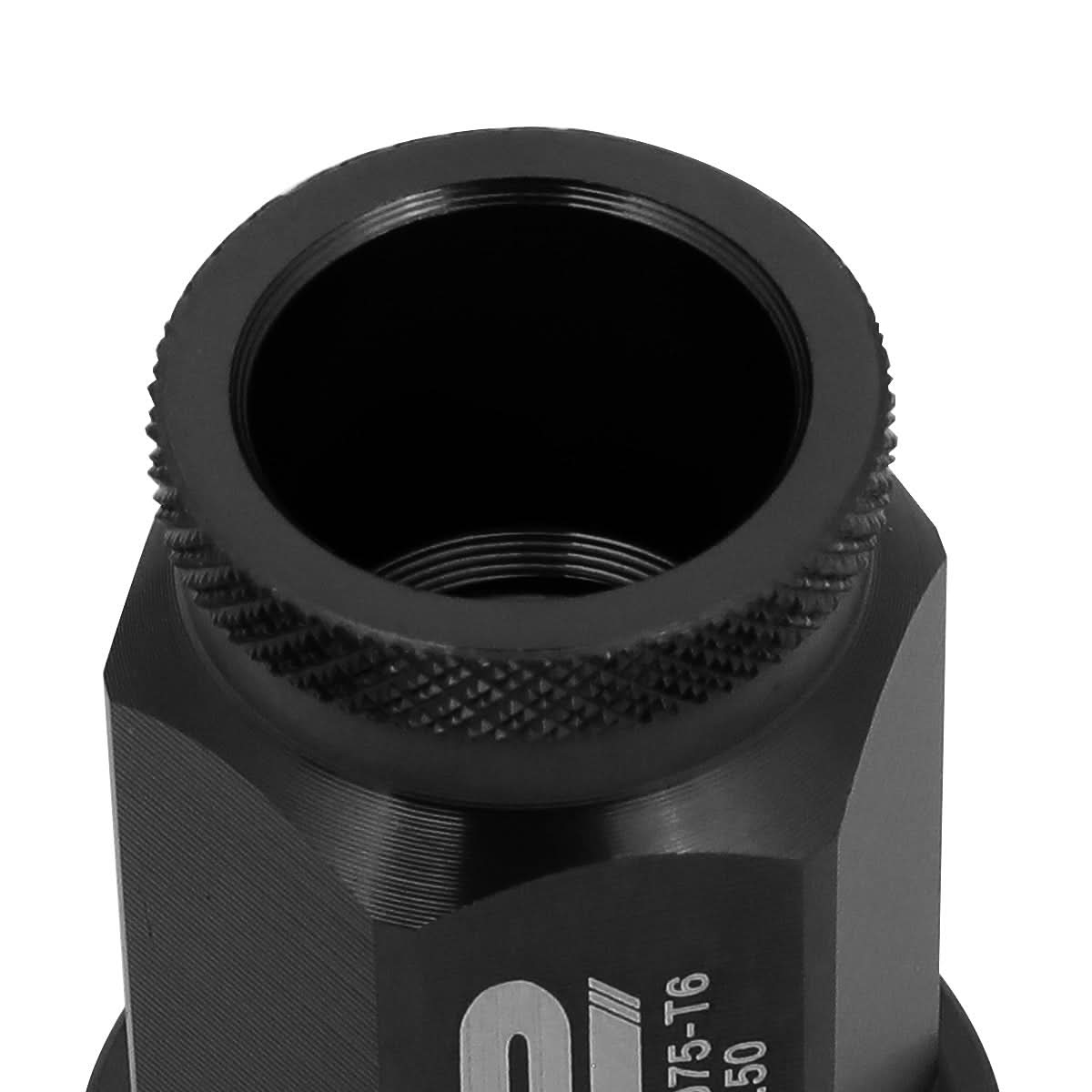 Aluminum Lug Nuts Open-End 40MM M12X1.5 20PCS with Adapter Black