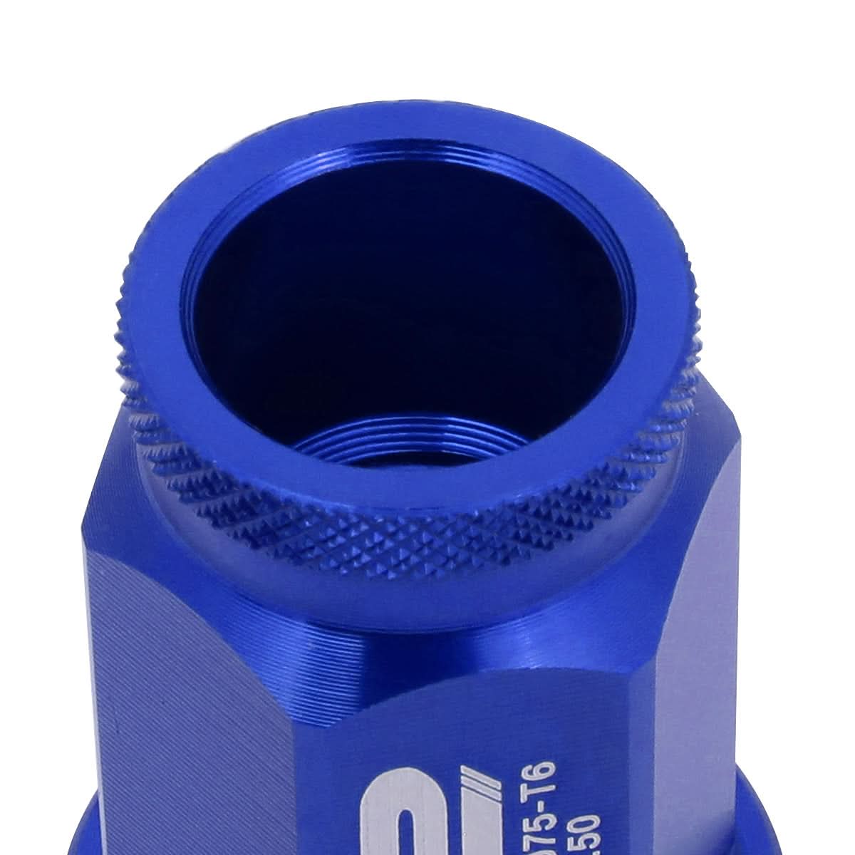 Aluminum Open-End Lug Nuts 40MM M12X1.5 20PCS with Adapter Blue