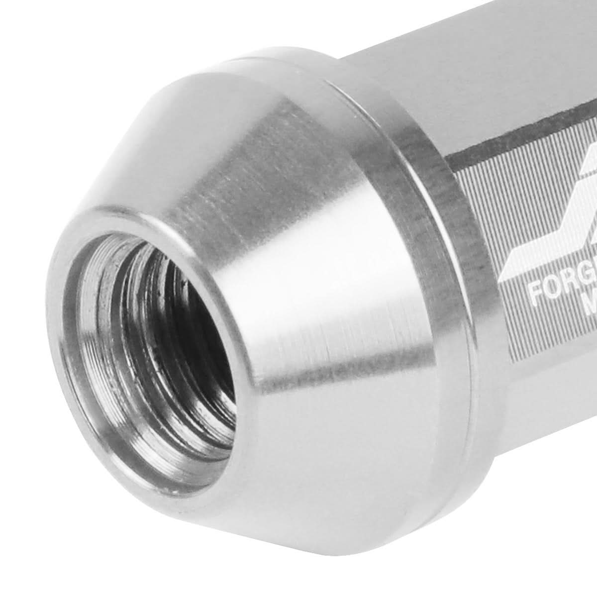 Aluminum Close-End Lug Nuts 35MM M12X1.5 20PCS w/ Adapter Silver