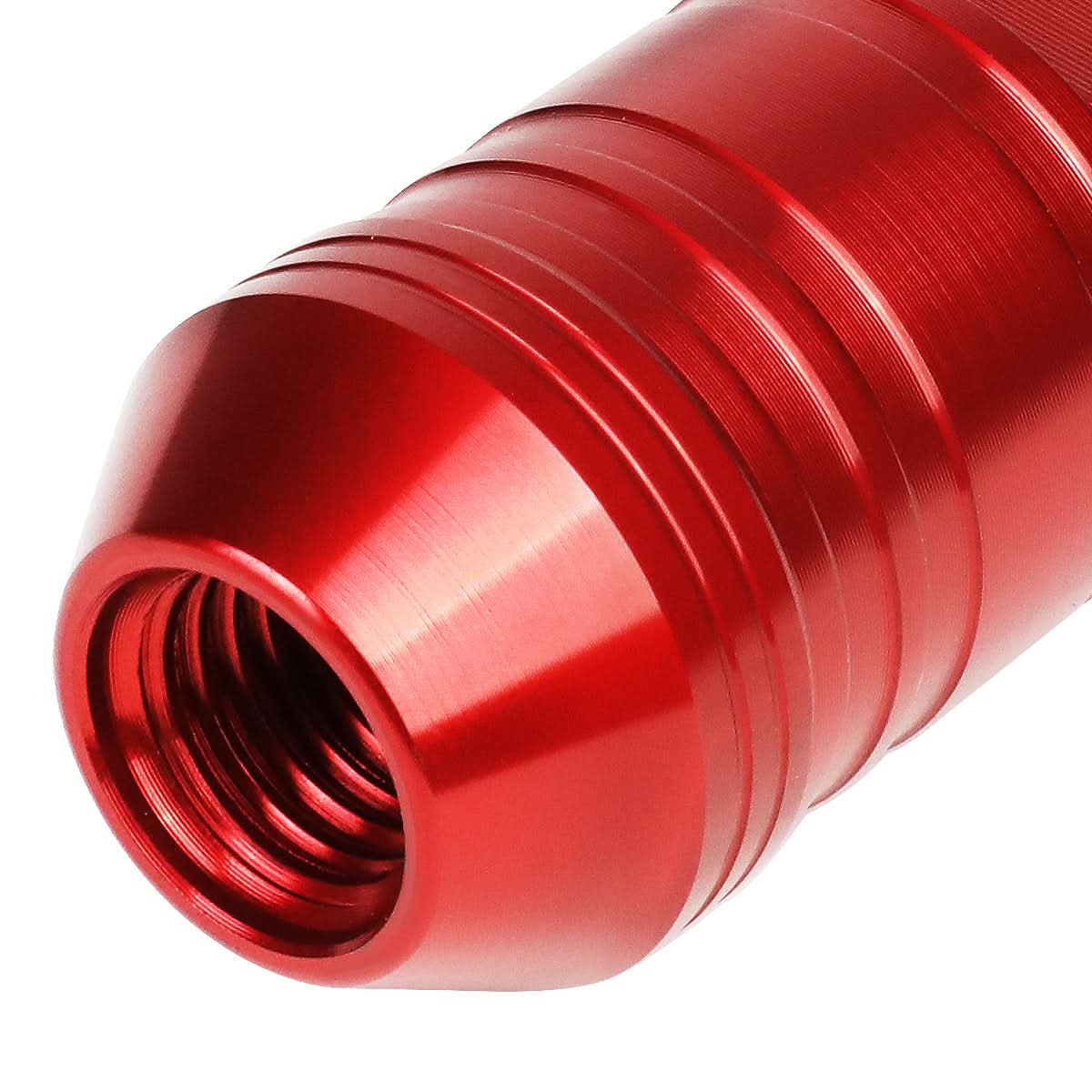 Aluminum Open-End Lug Nuts 70MM M12x1.5 Red 20PCS w/ Adapter