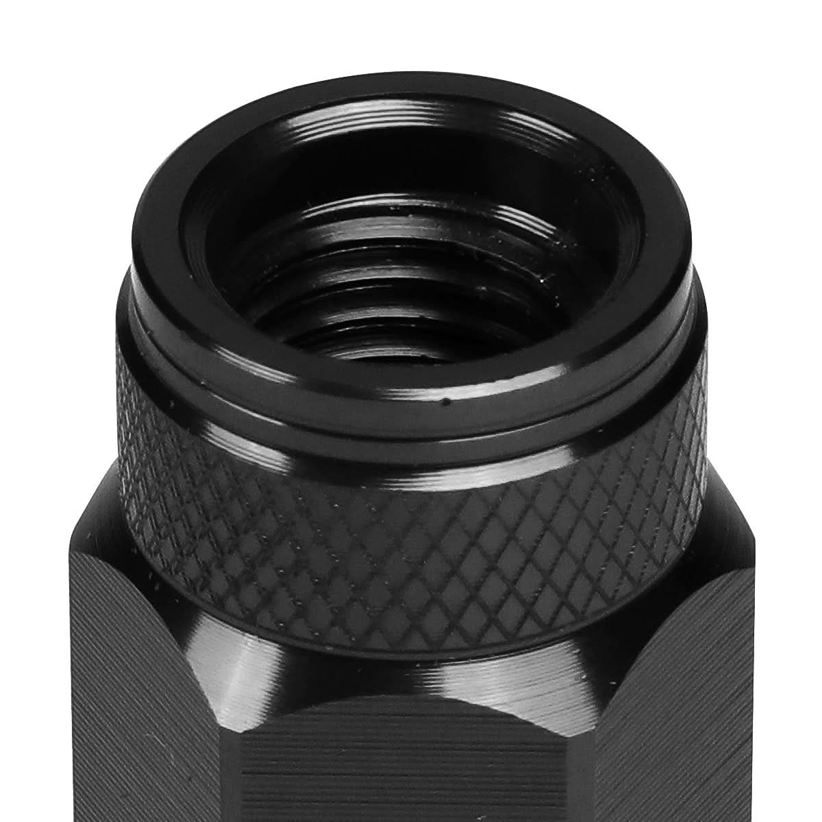 Aluminum Lug Nuts M12x1.5 70mm Open End Black 20pc Set with Key