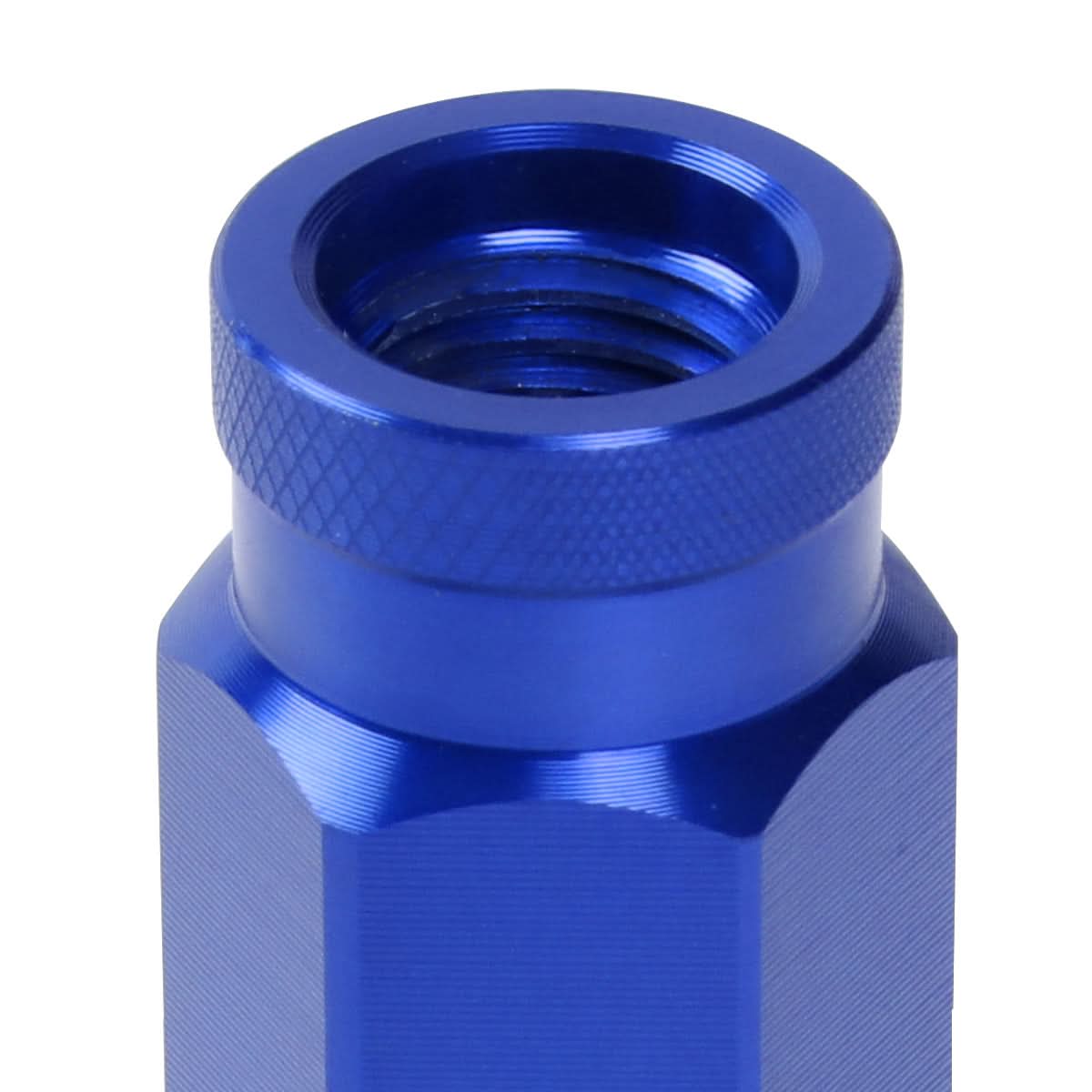 Aluminum Open-End Lug Nuts 60MM M12X1.5 20PCS w/ Adapter Blue