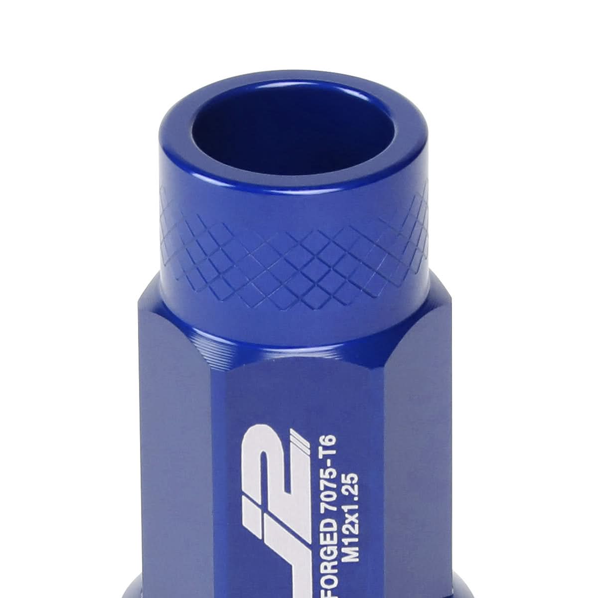 Aluminum Lug Nuts Open-End 50MM M12X1.25 20PCS Blue w/ Adapter