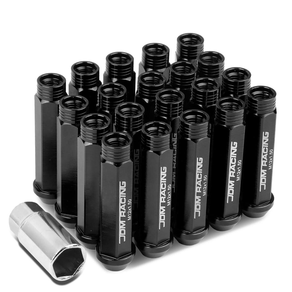 Acorn Style Extended Lug Nuts M12 x 1.5 20pc Set Aluminum