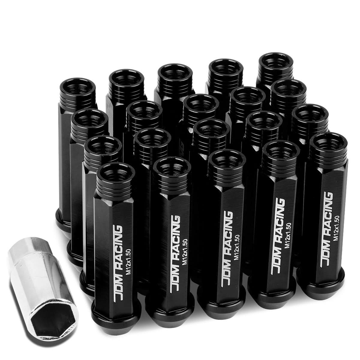 Acorn Style Extended Lug Nuts M12 x 1.5 20pc Set Aluminum