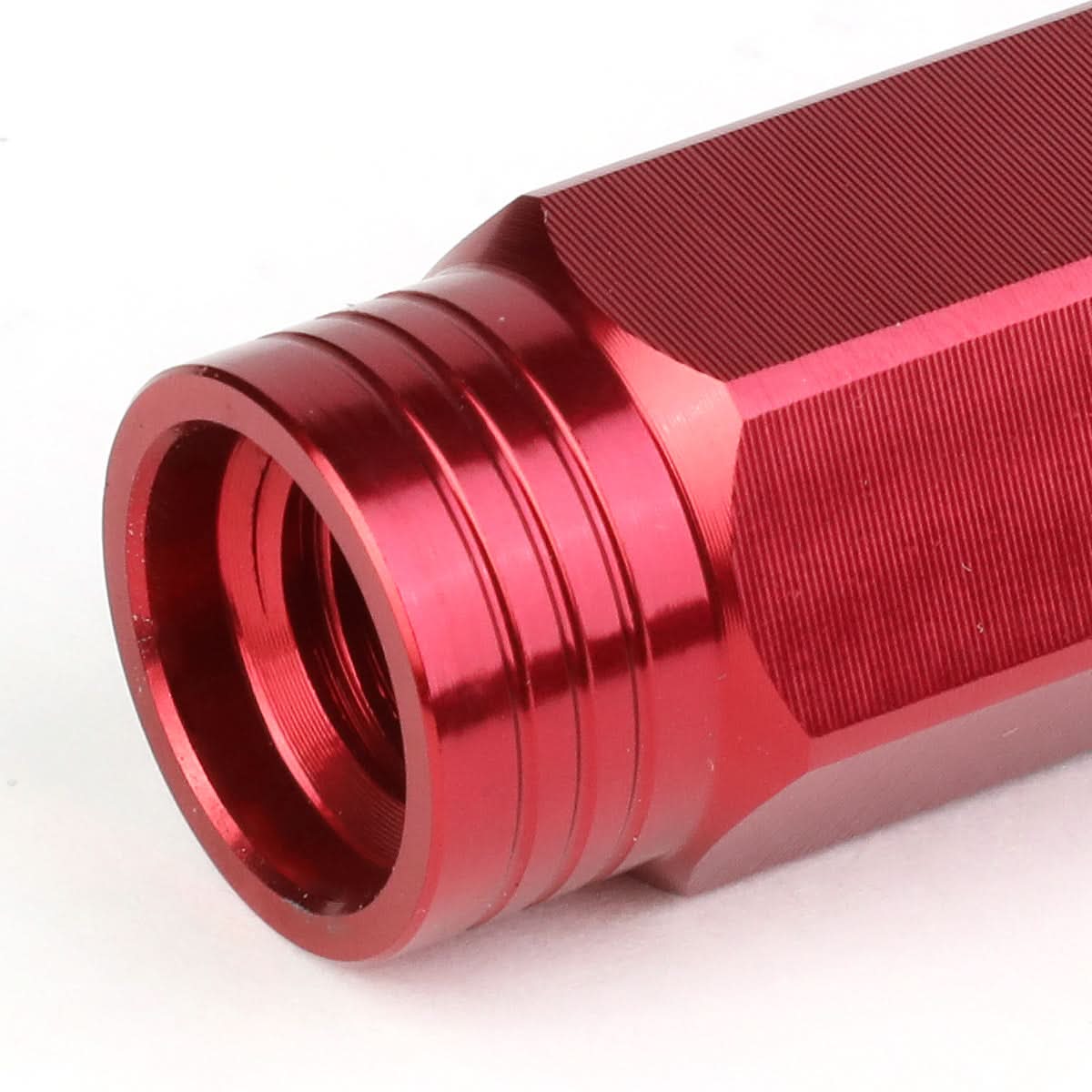 M12 x 1.5 Aluminum Acorn Lug Nuts 90mm Extended Open End Red 20pc