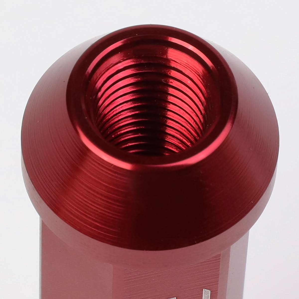 M12 x 1.5 Aluminum Acorn Lug Nuts 90mm Extended Open End Red 20pc