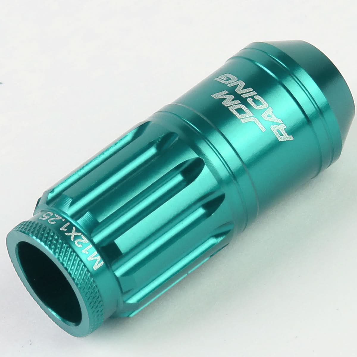 M12 x 1.25 Acorn Style Lug Nuts 50mm Tall Light Blue Aluminum 16pcs