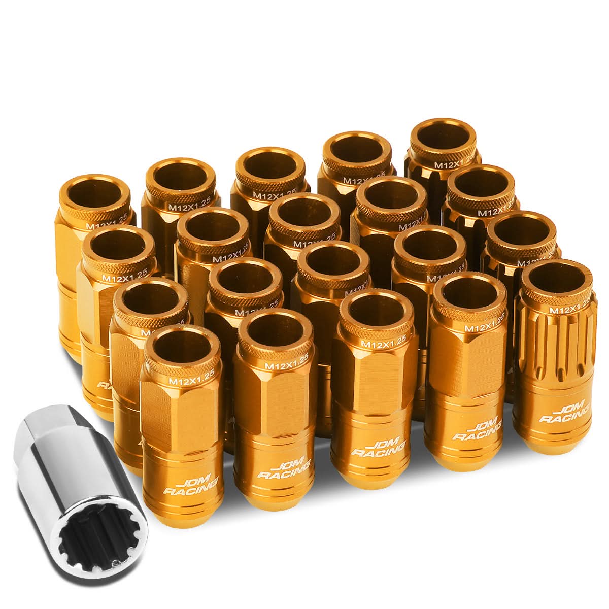 M12 x 1.25 Acorn Style Lug Nuts with Locks - Aluminum
