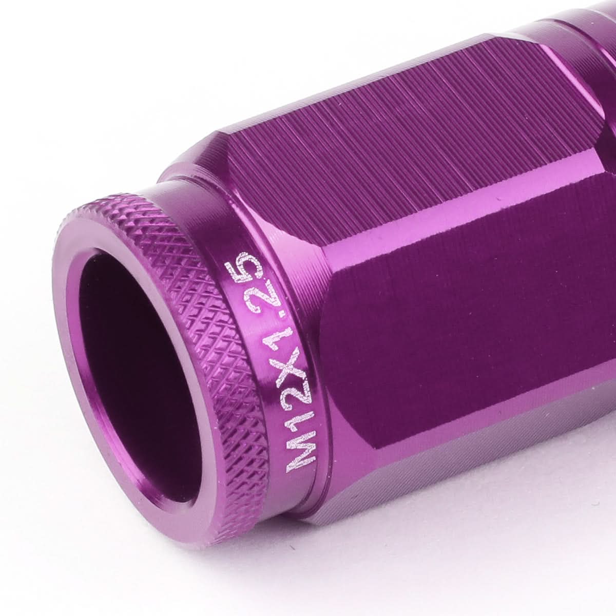 M12 x 1.25 Acorn Style Lug Nuts Set - Purple Aluminum 16pc + 4 Locks