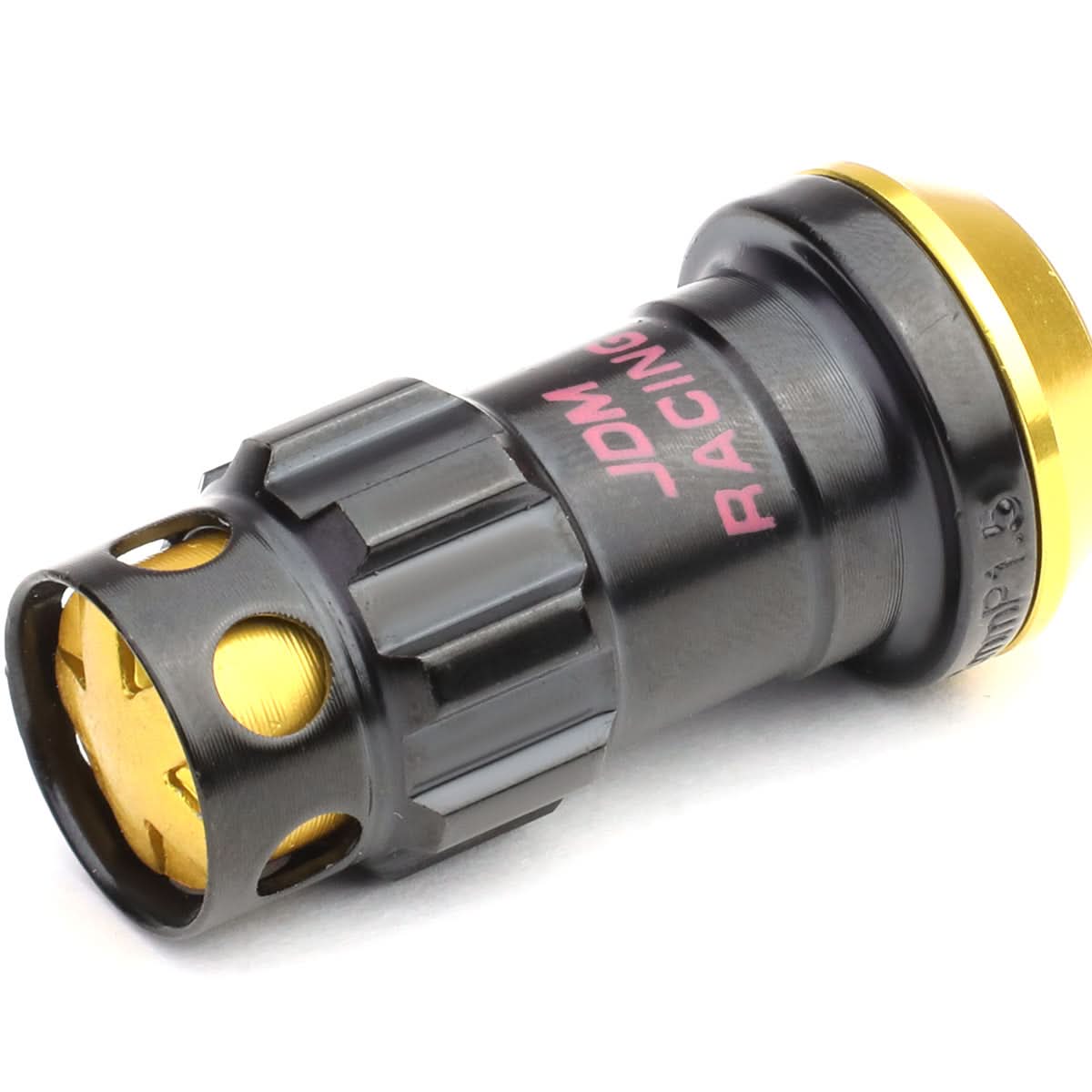 Aluminum Lug Nuts M12x1.5 Lock Style 20pc Set Black/Gold
