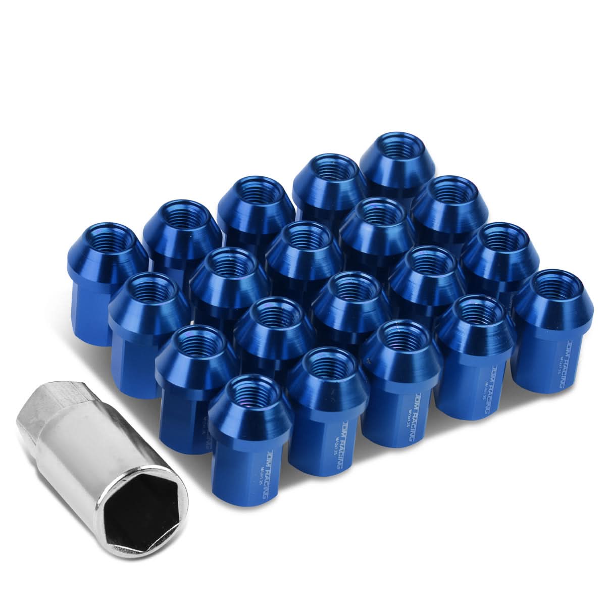 Acorn Style Aluminum Lug Nuts M12x1.25 20pc Set - Blue