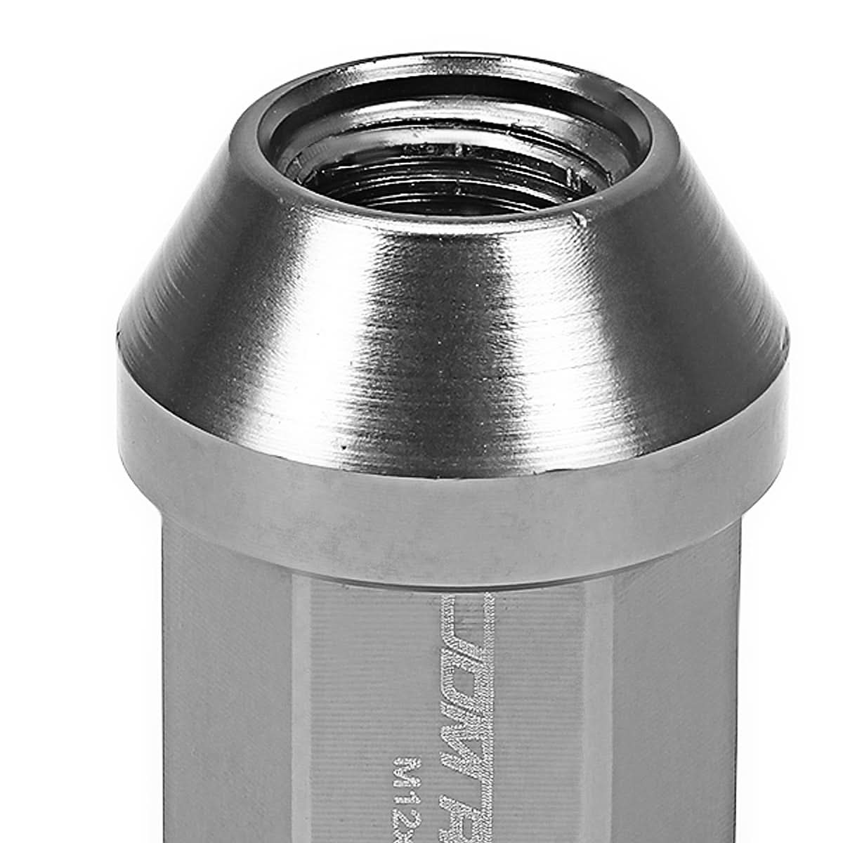 M12 x 1.5 Acorn Style Lug Nuts 35mm Closed End Gun Metal 20pc Aluminum