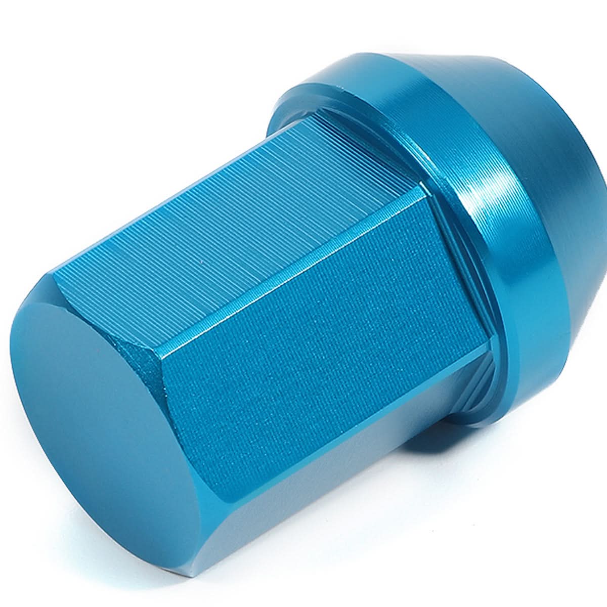 Aluminum Acorn Lug Nuts M12 x 1.5 Light Blue 20pc Set w/ Adapter