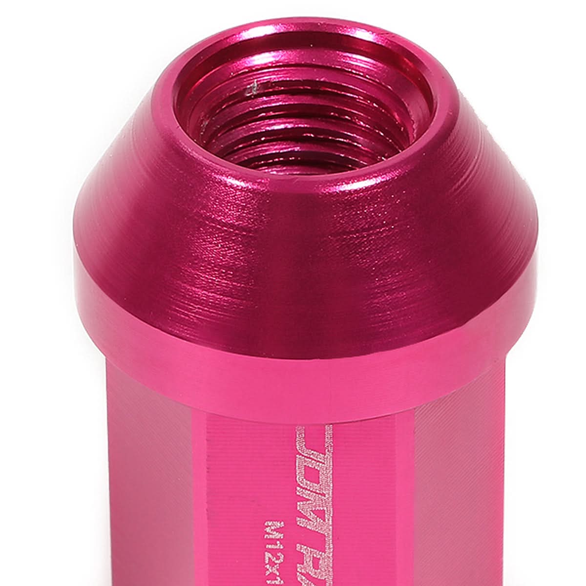 M12 x 1.5 Acorn Style Aluminum Lug Nuts - 35mm Pink 20pc Set