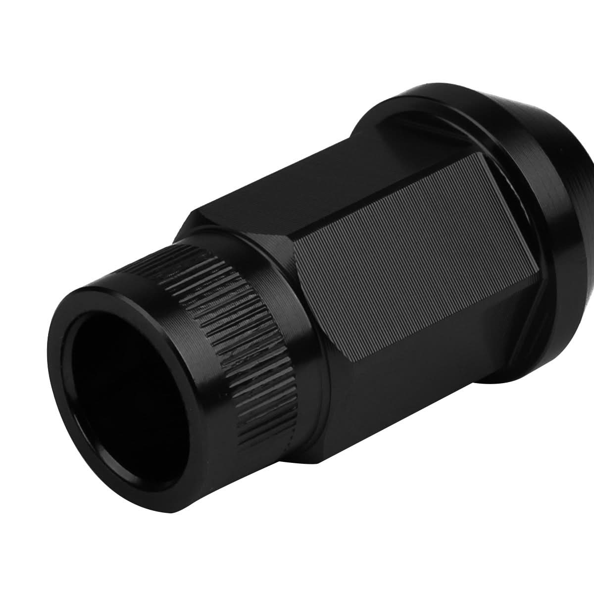 M12x1.25 Aluminum Lug Nuts - Extended Acorn Knurled 20pc Black