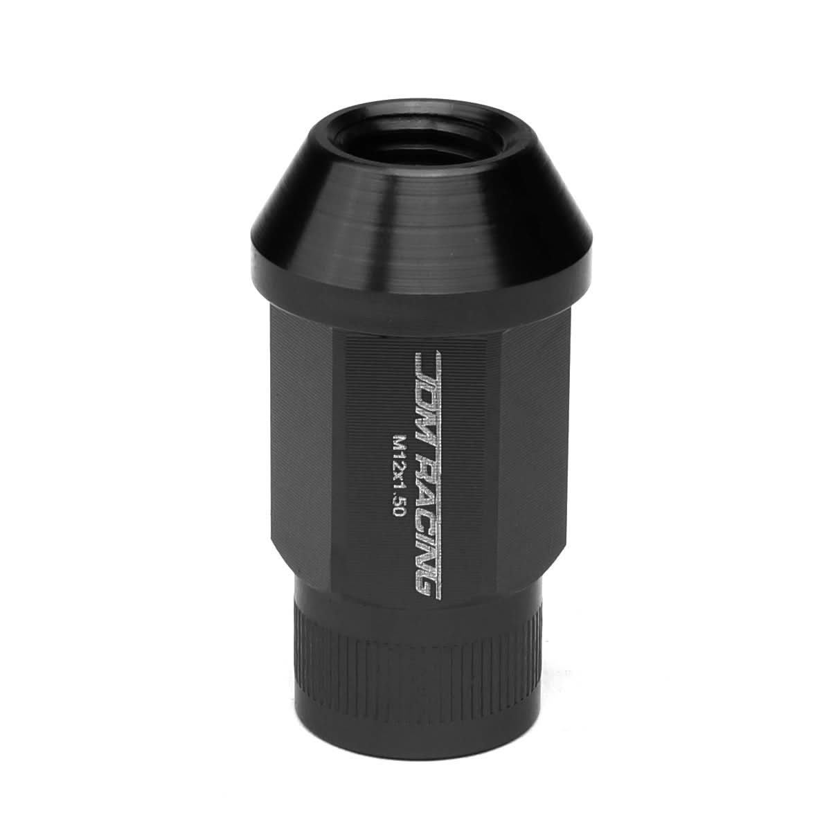 M12x1.5 Aluminum Lug Nuts - Extended Acorn Style - Black - 20pc Set