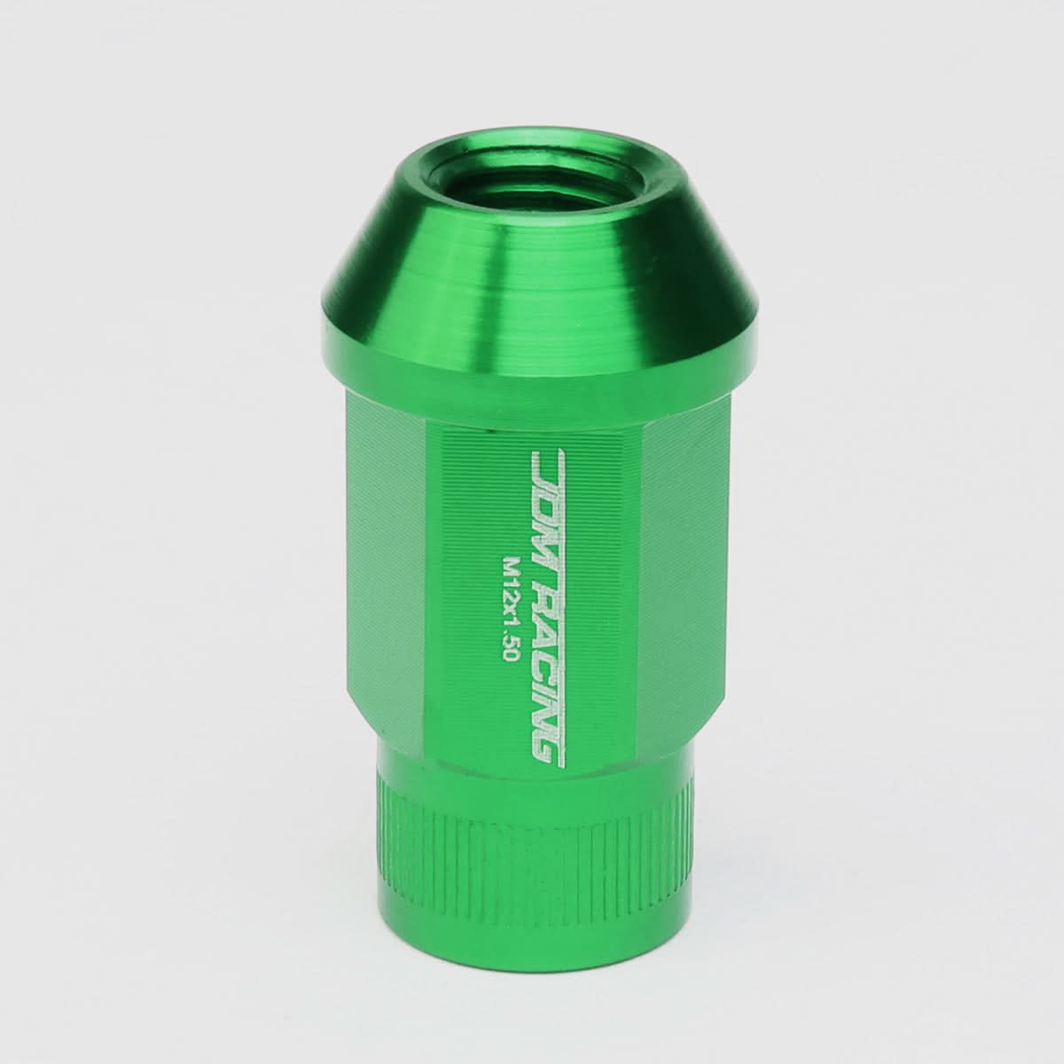 M12x1.5 Aluminum Lug Nuts - 44mm Acorn Knurled Extended Green 20pc